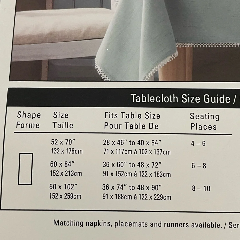 NEW Lenox French Perle Tablecloth with Storage Bag 60